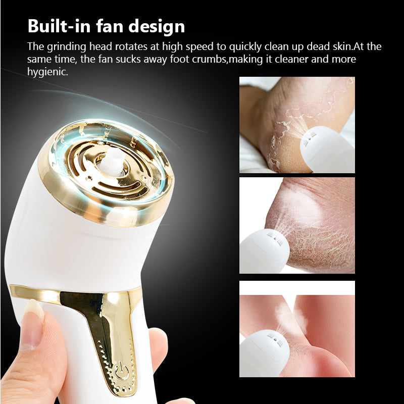 Portable and Rechargeable Electric Foot File Foot Callus Remover, Foot Grinder Professional Pedicure Tools with 3 Rollers And 2 Speeds