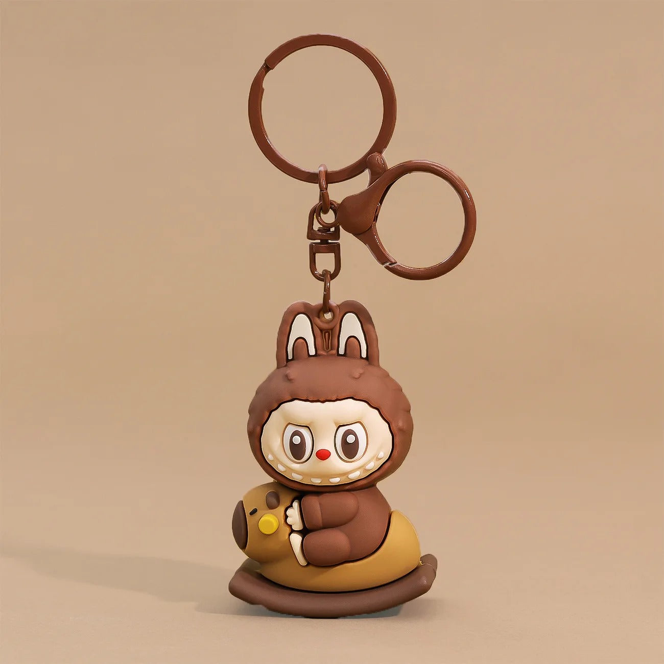 Labubu Unisex Rabbit Keychain Rocking Trojan Schoolbag Pendant Three-Dimensiona Doll