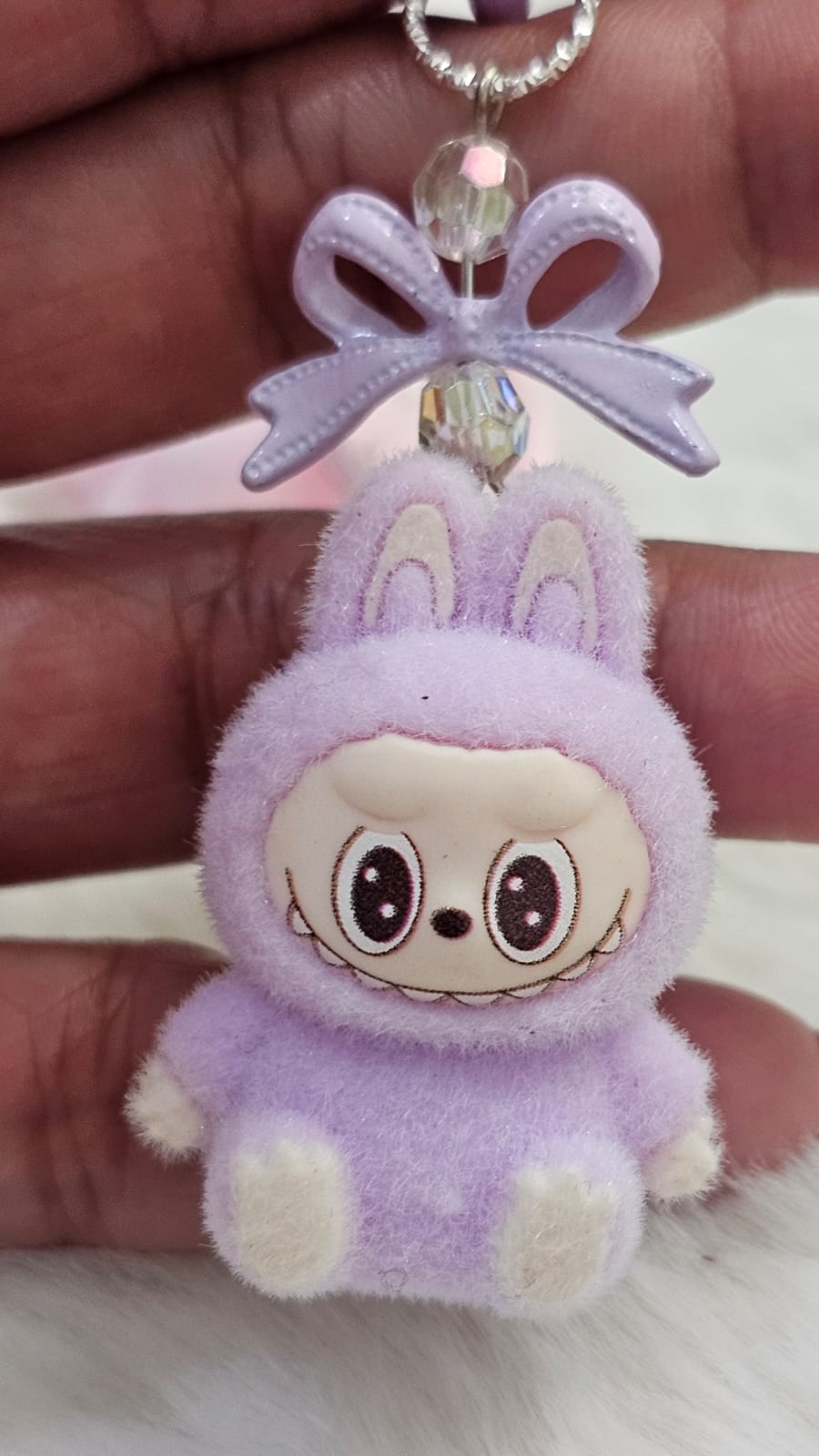 Super Mini Labubu Keychain (Ribbon Design)