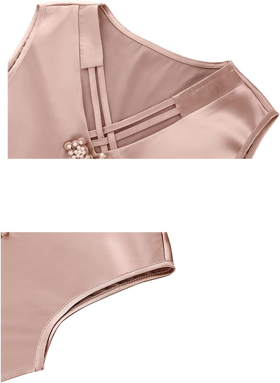 Elegant Sleeveless Satin V Neck Blouse for Woman