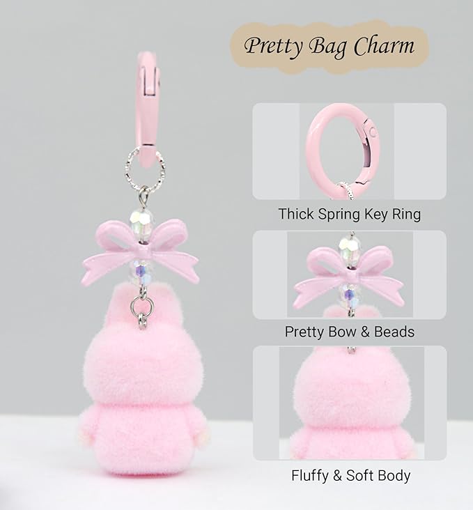 Cute Mini Labubu Keychain with Happy Heart (Seating-2nd Gen.)