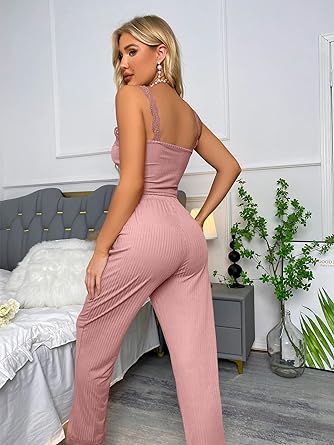 Women Casual Lace Suspender Trousers,