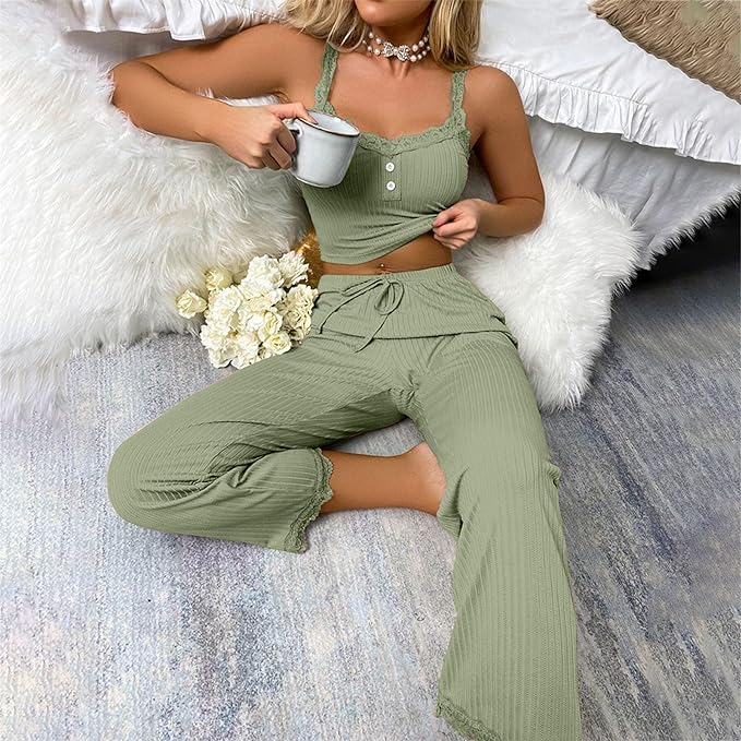 Women Casual Lace Suspender Trousers,