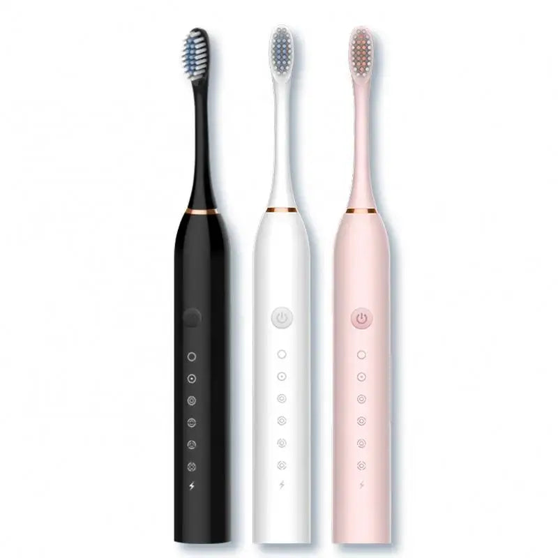 Electric USB Rechargeable Tooth Brush with 4 Brush Heads 6 Cleaning Modes