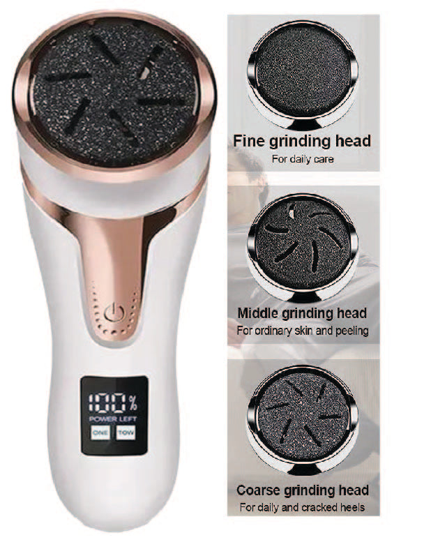 Portable and Rechargeable Electric Foot File Foot Callus Remover, Foot Grinder Professional Pedicure Tools with 3 Rollers And 2 Speeds