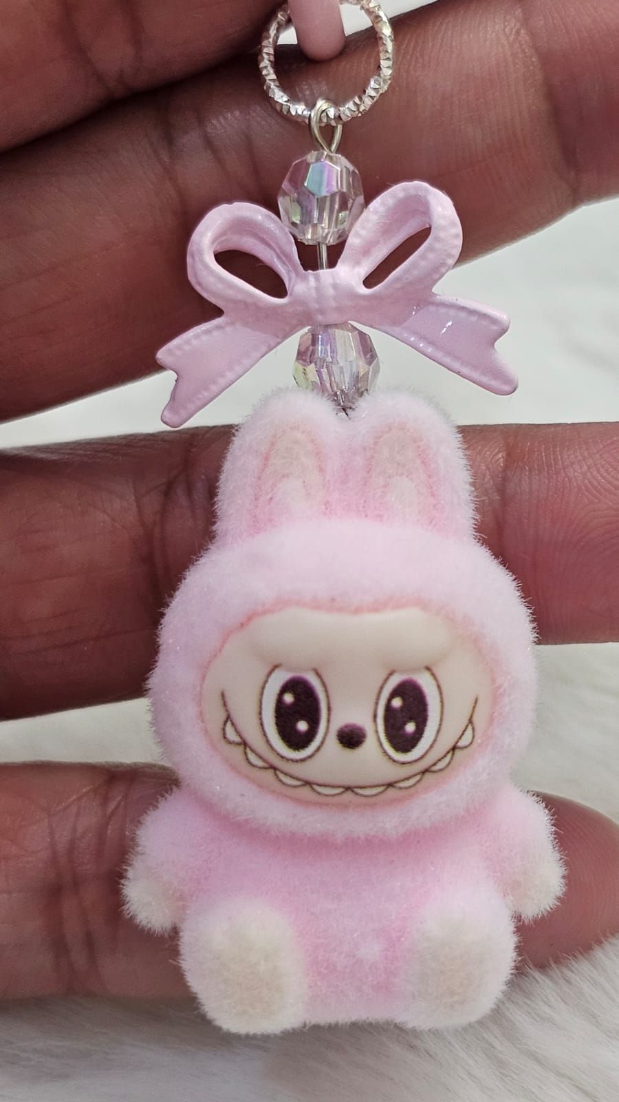 Super Mini Labubu Keychain (Ribbon Design)