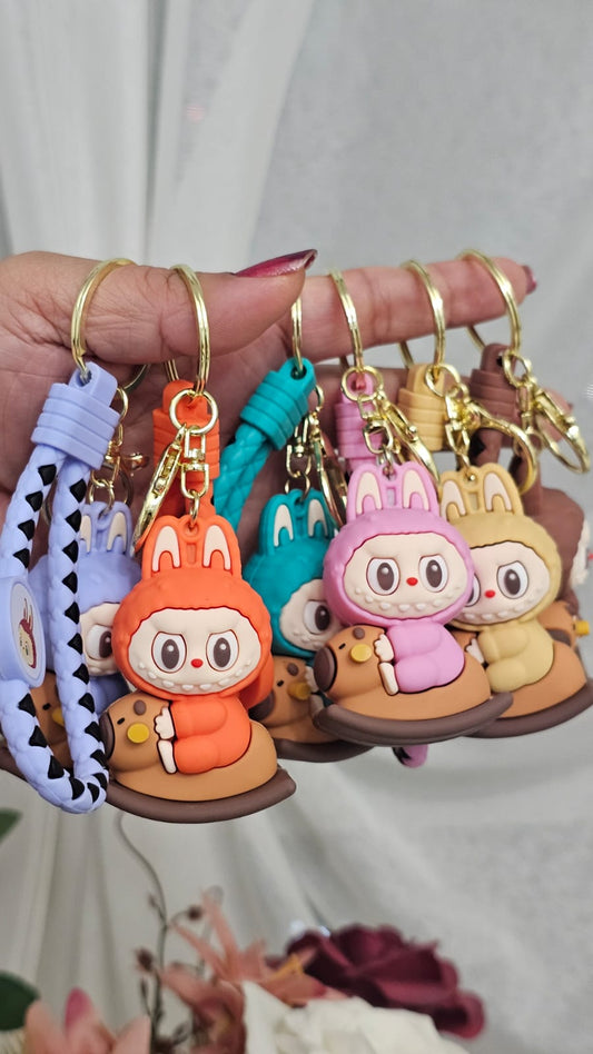 Mini Labubu Sitting Trojan with Keychain