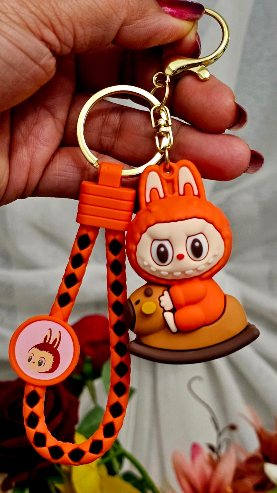 Mini Labubu Sitting Trojan with Keychain