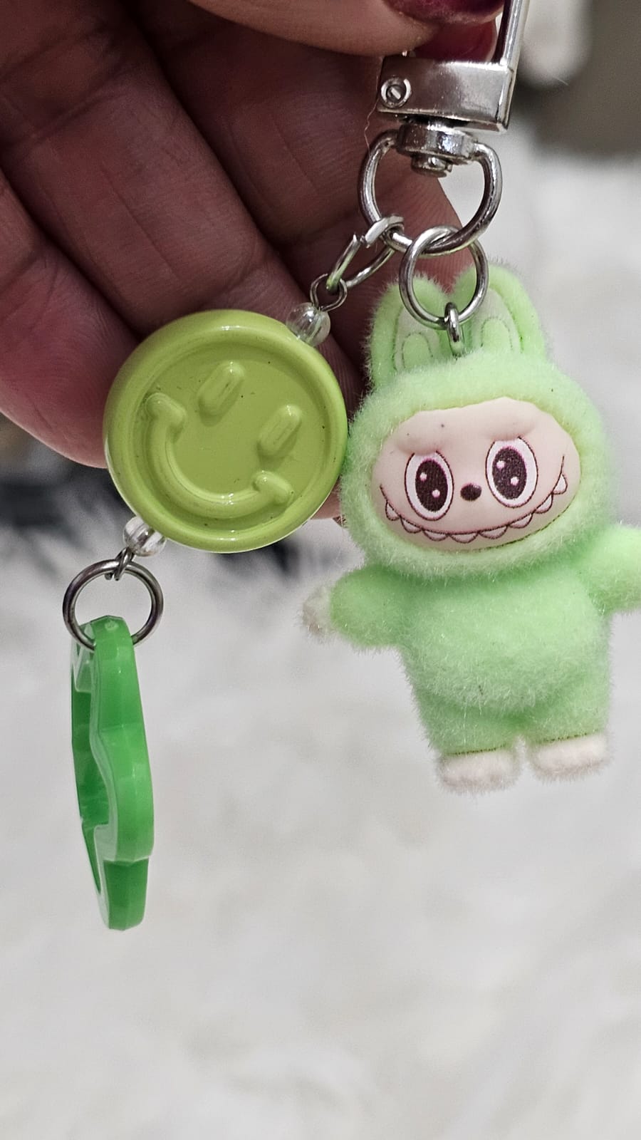 Cute Mini Labubu with Smiley and Star Pendant