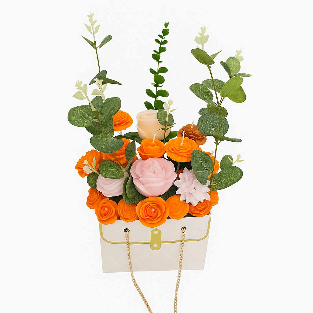 Scented Candle Bouquet in Bag Container | Unique Gift for Any Occasion