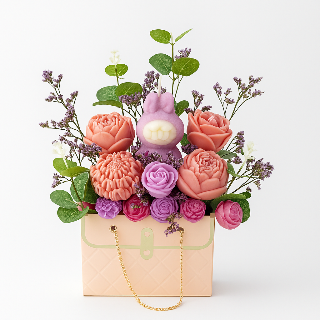 Scented Candle Bouquet in Bag Container | Unique Gift for Any Occasion