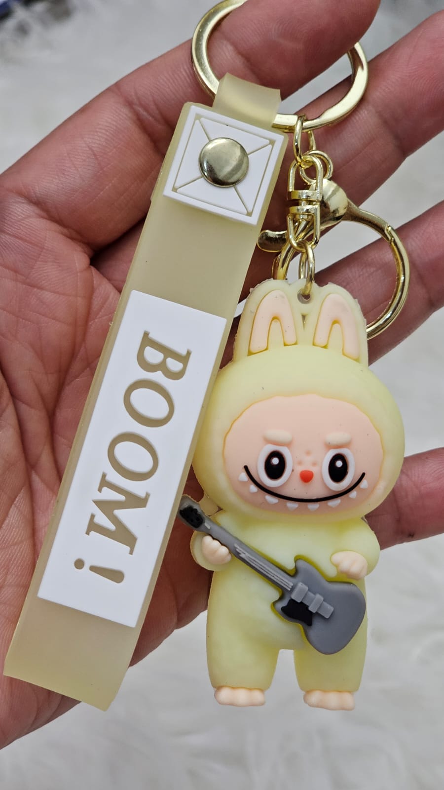 Mini Labubu Keychain with Boom Strap and Guitar