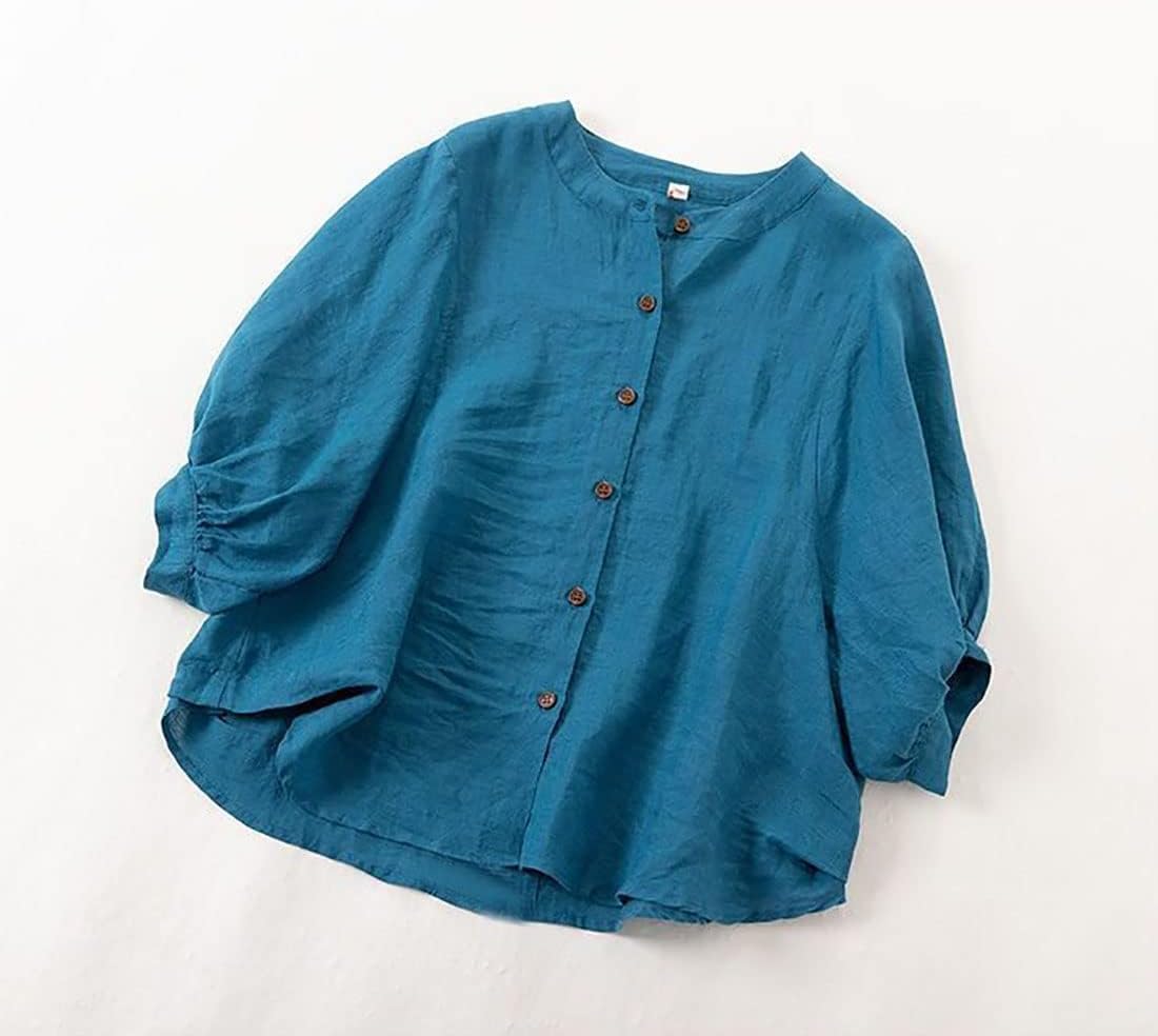 Cotton Linen Loose Blouse and Sleeves for Women