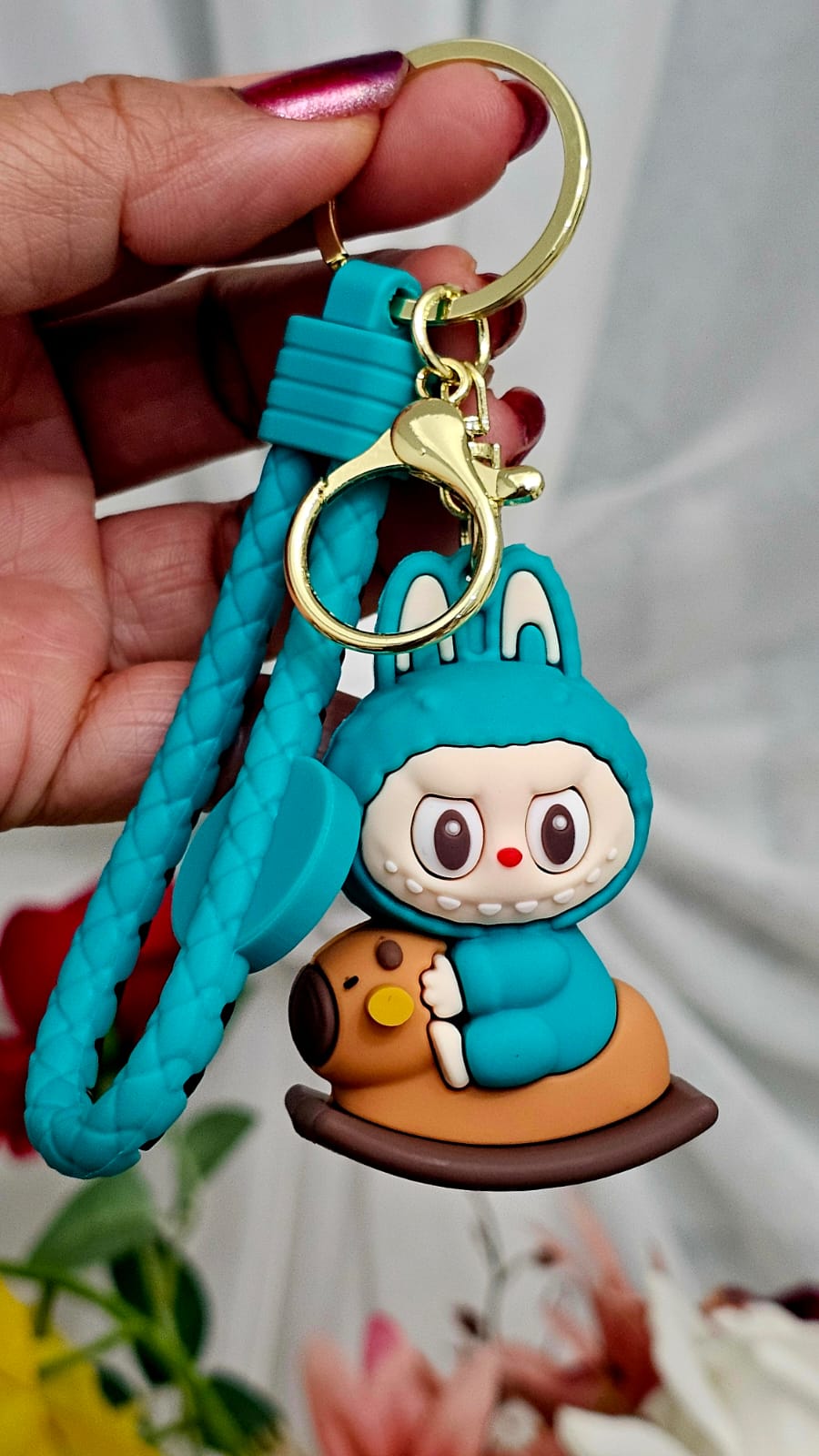 Mini Labubu Sitting Trojan with Keychain
