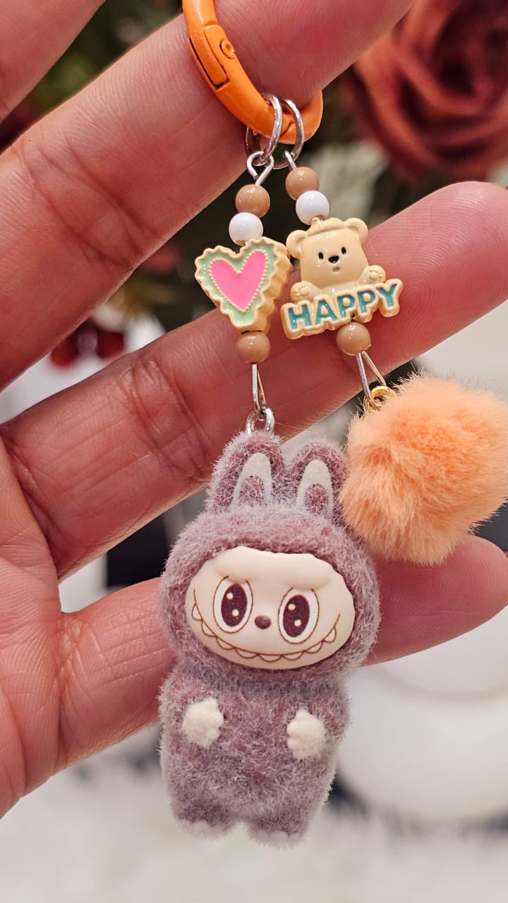 Cute Mini Labubu Keychain with Happy Heart (Standing-1st Gen.)