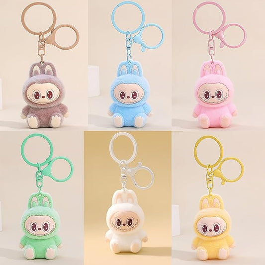 Sitting Labubu Mini Doll Keychain