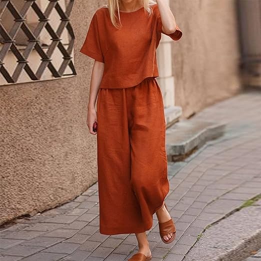 Cotton Loose Casual Two Piece Set Women Clothing