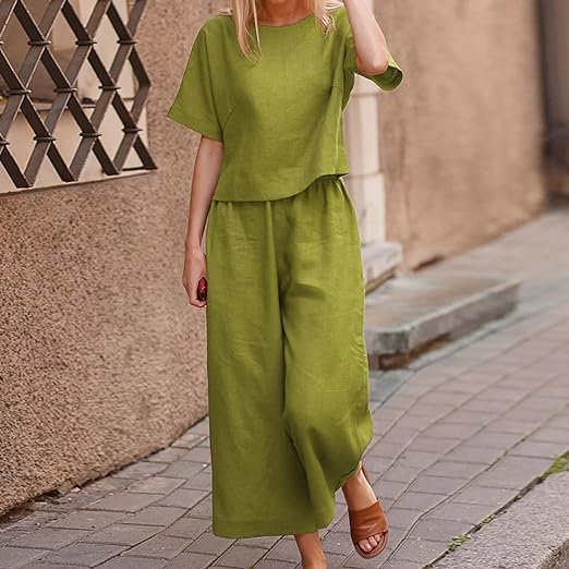 Cotton Loose Casual Two Piece Set Women Clothing