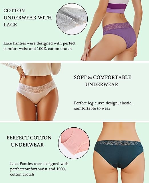 Lace Strap Cotton Panty for Woman