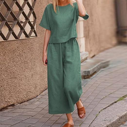 Cotton Loose Casual Two Piece Set Women Clothing