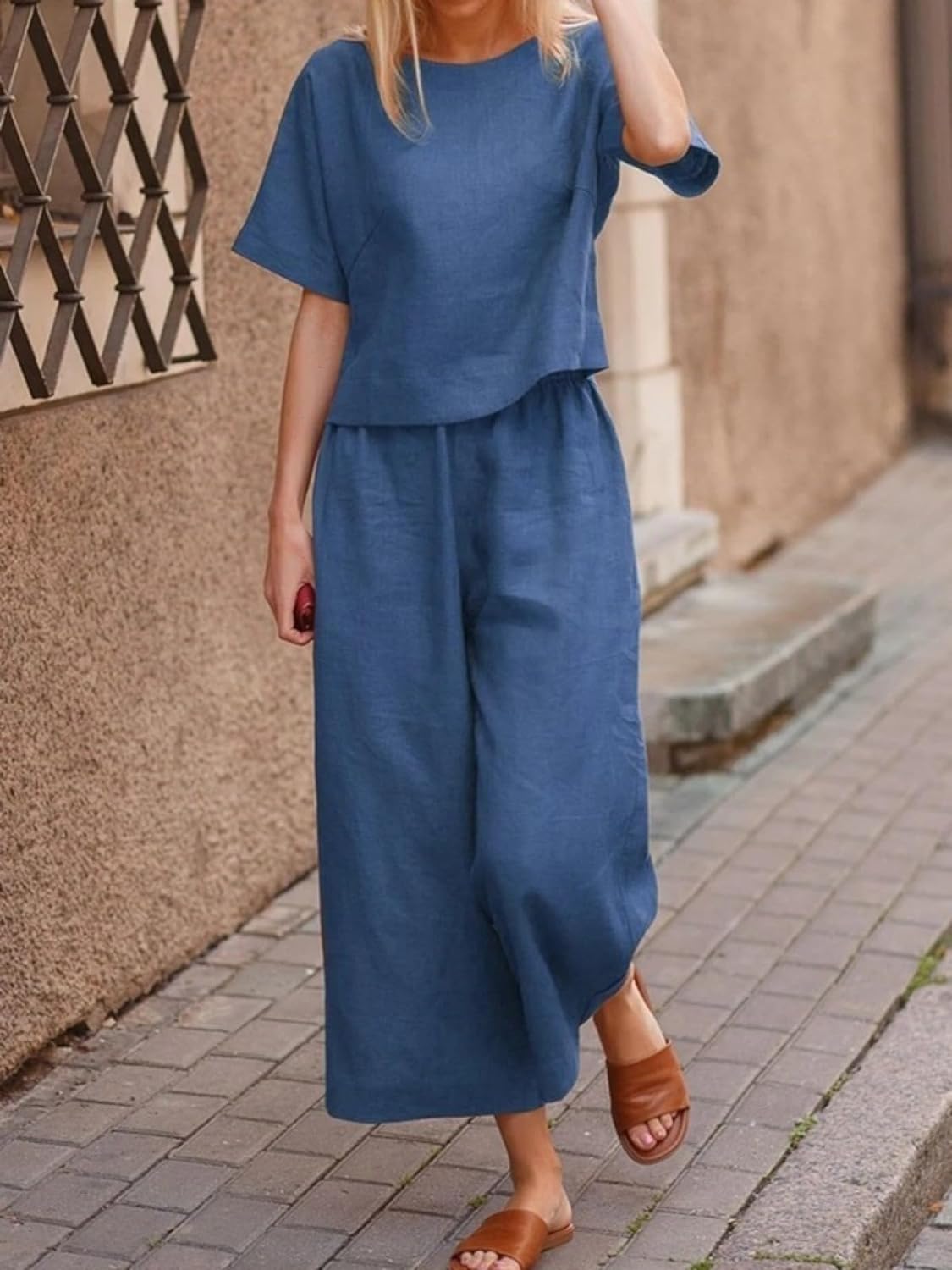 Cotton Loose Casual Two Piece Set Women Clothing