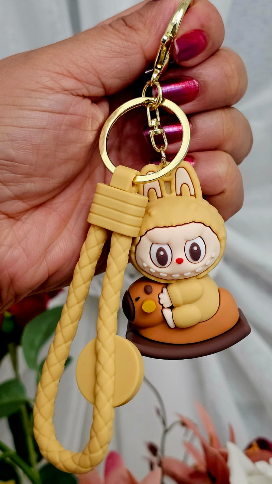 Mini Labubu Sitting Trojan with Keychain