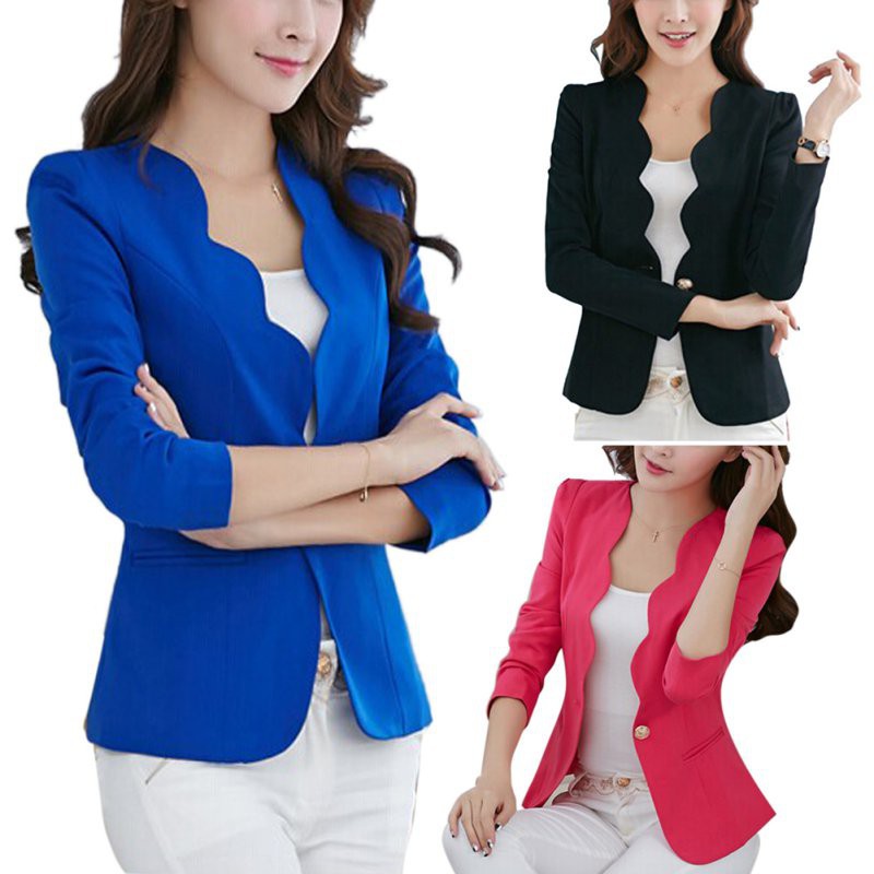 Korean Long Sleeve One Button Cardigan, Coat, Blazer