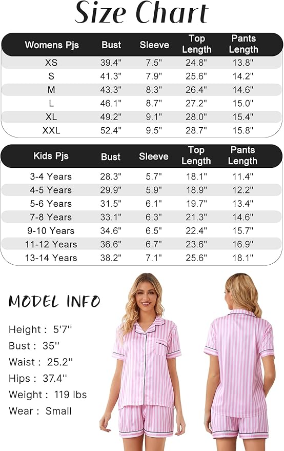 Two Piece Silk Satin Pajama Set for Women