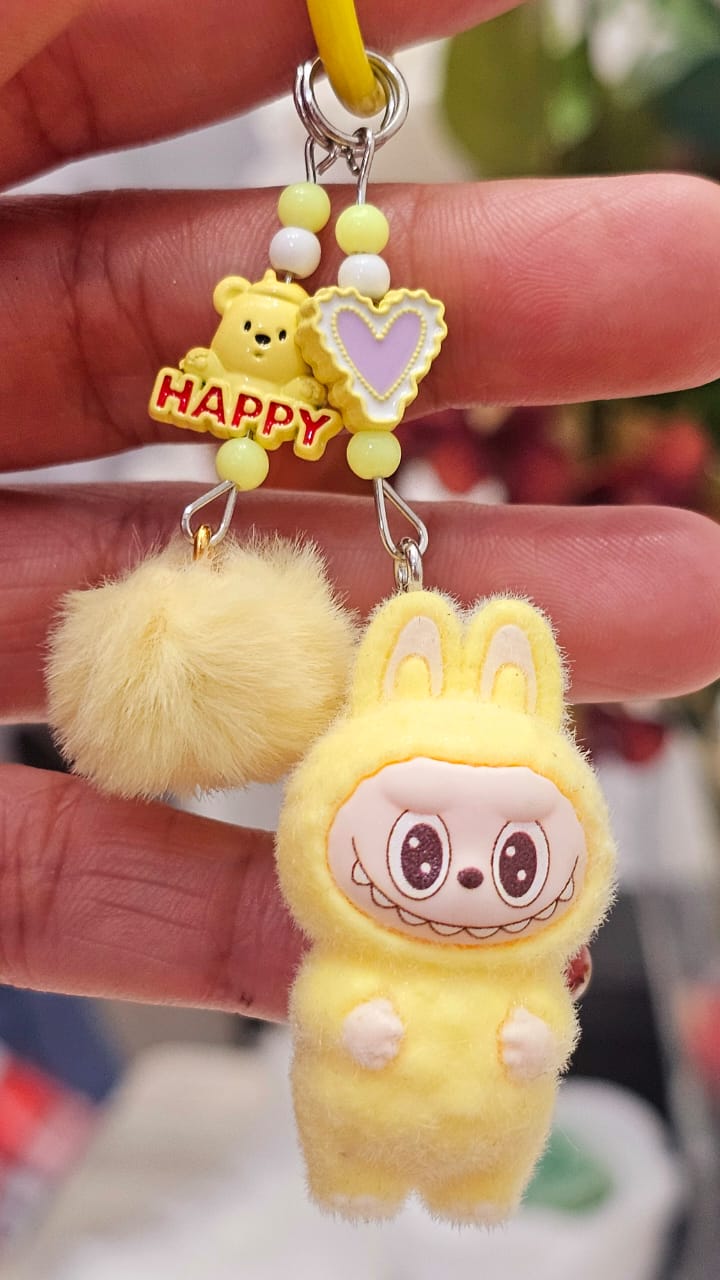 Cute Mini Labubu Keychain with Happy Heart (Standing-1st Gen.)
