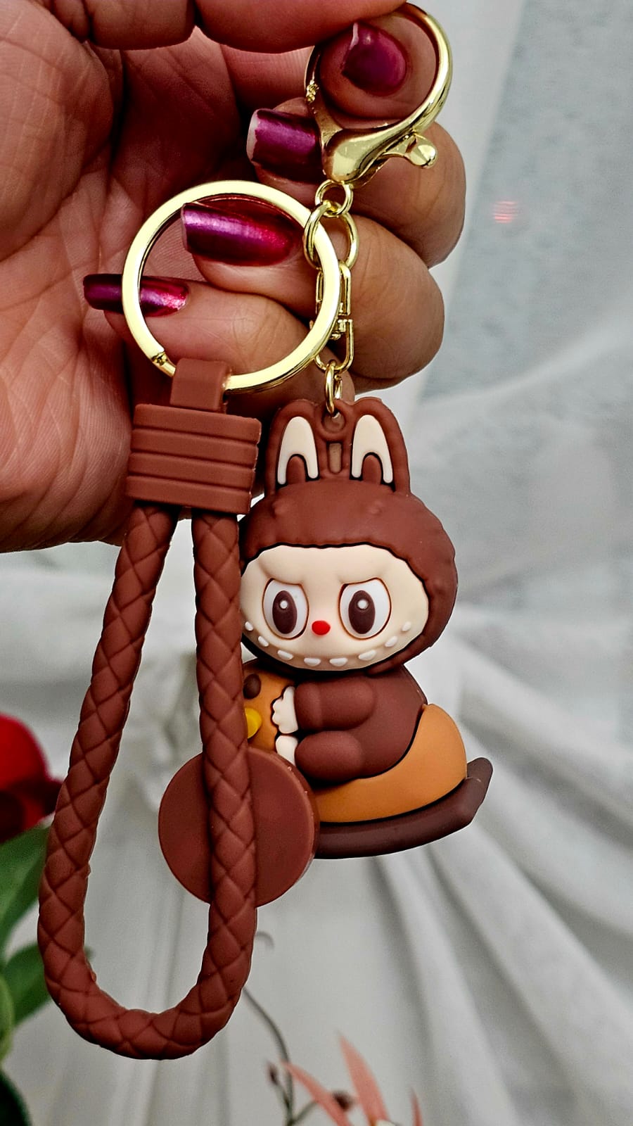 Mini Labubu Sitting Trojan with Keychain