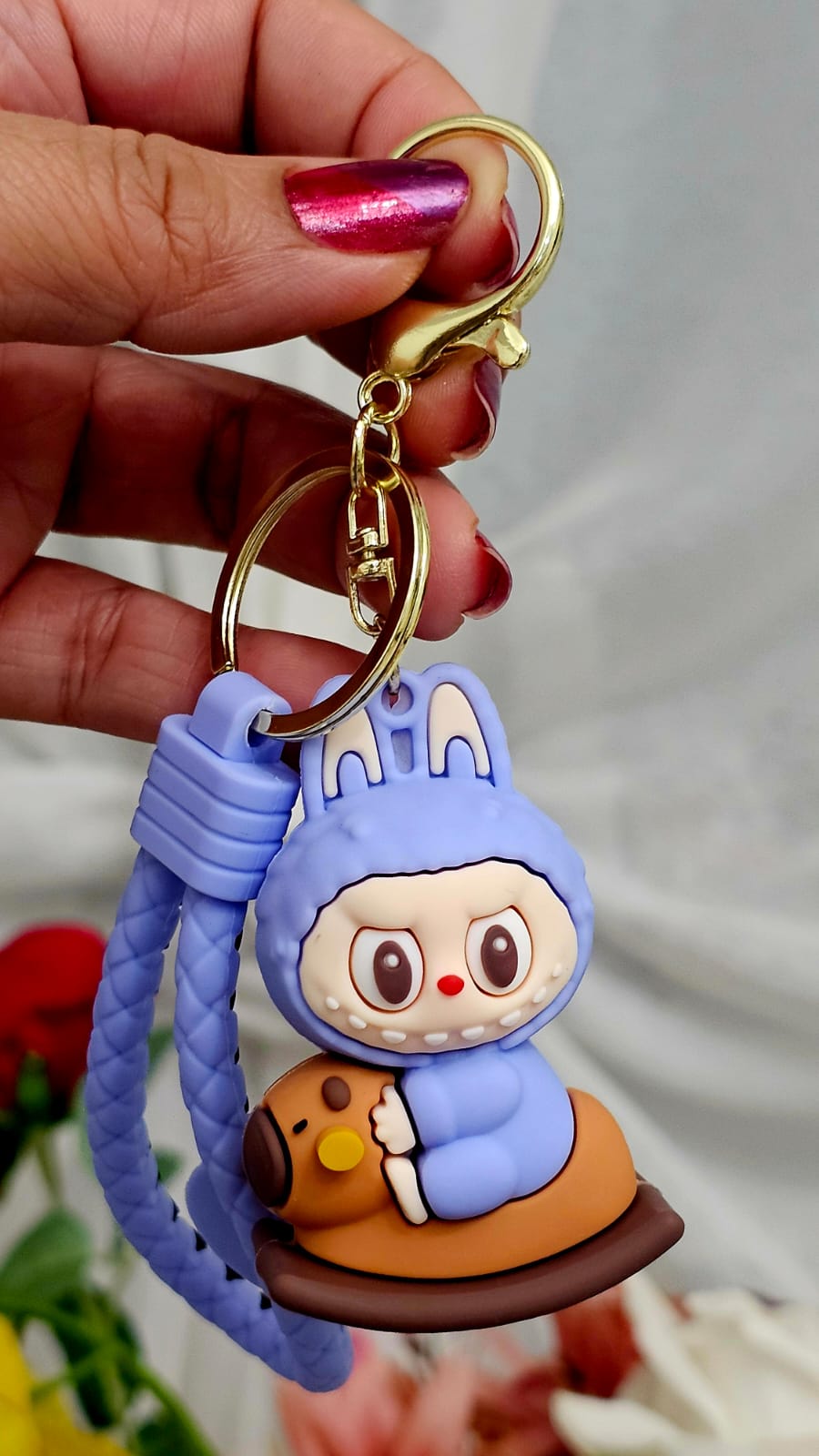Mini Labubu Sitting Trojan with Keychain