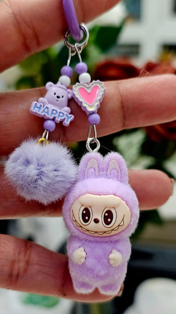 Cute Mini Labubu Keychain with Happy Heart (Standing-1st Gen.)