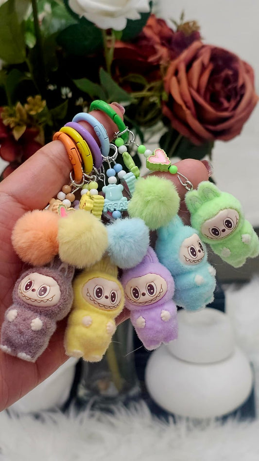 Cute Mini Labubu Keychain with Happy Heart (Standing-1st Gen.)