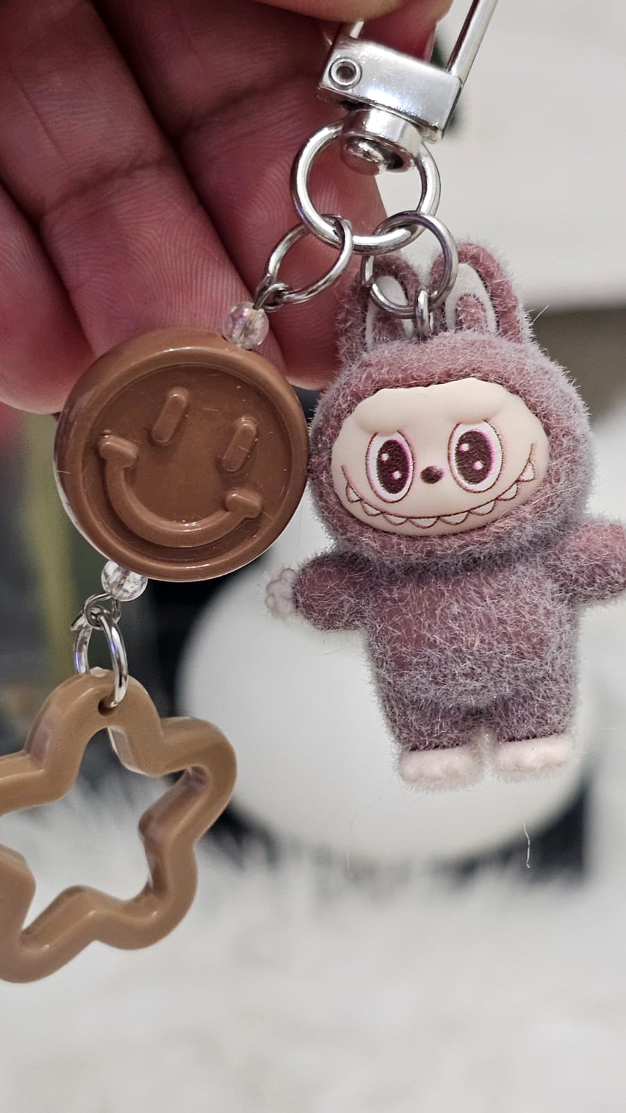 Cute Mini Labubu with Smiley and Star Pendant
