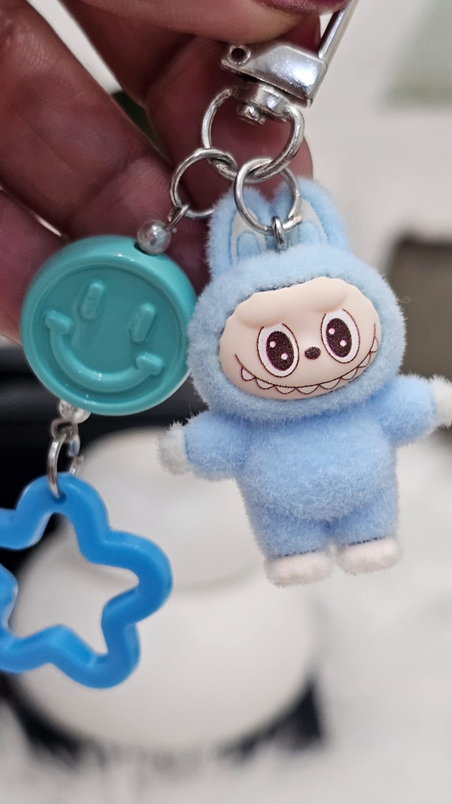Cute Mini Labubu with Smiley and Star Pendant