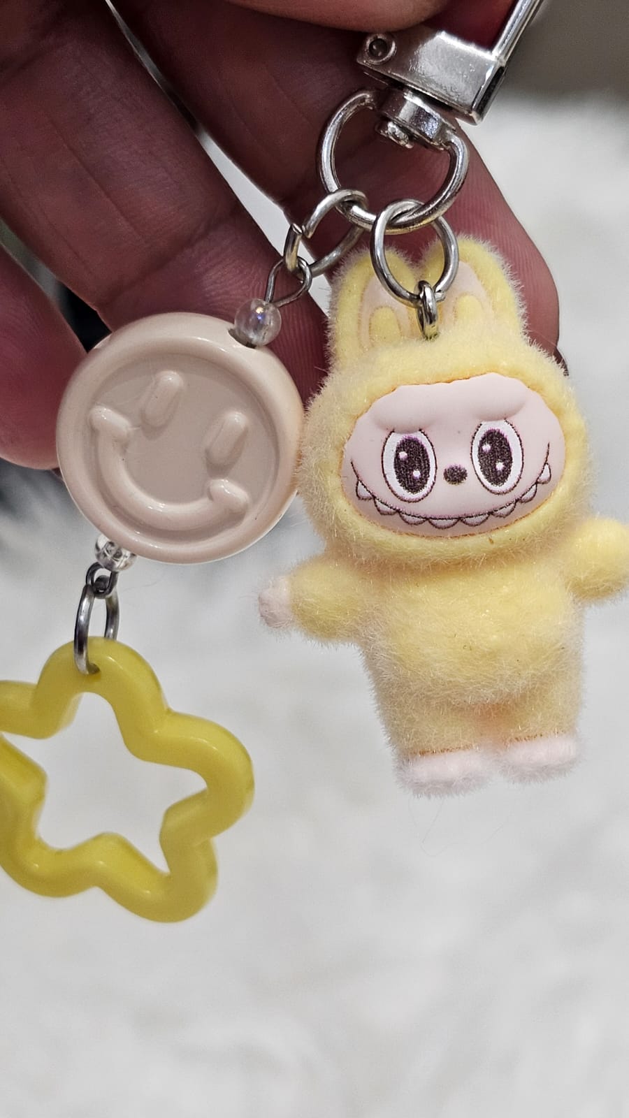 Cute Mini Labubu with Smiley and Star Pendant