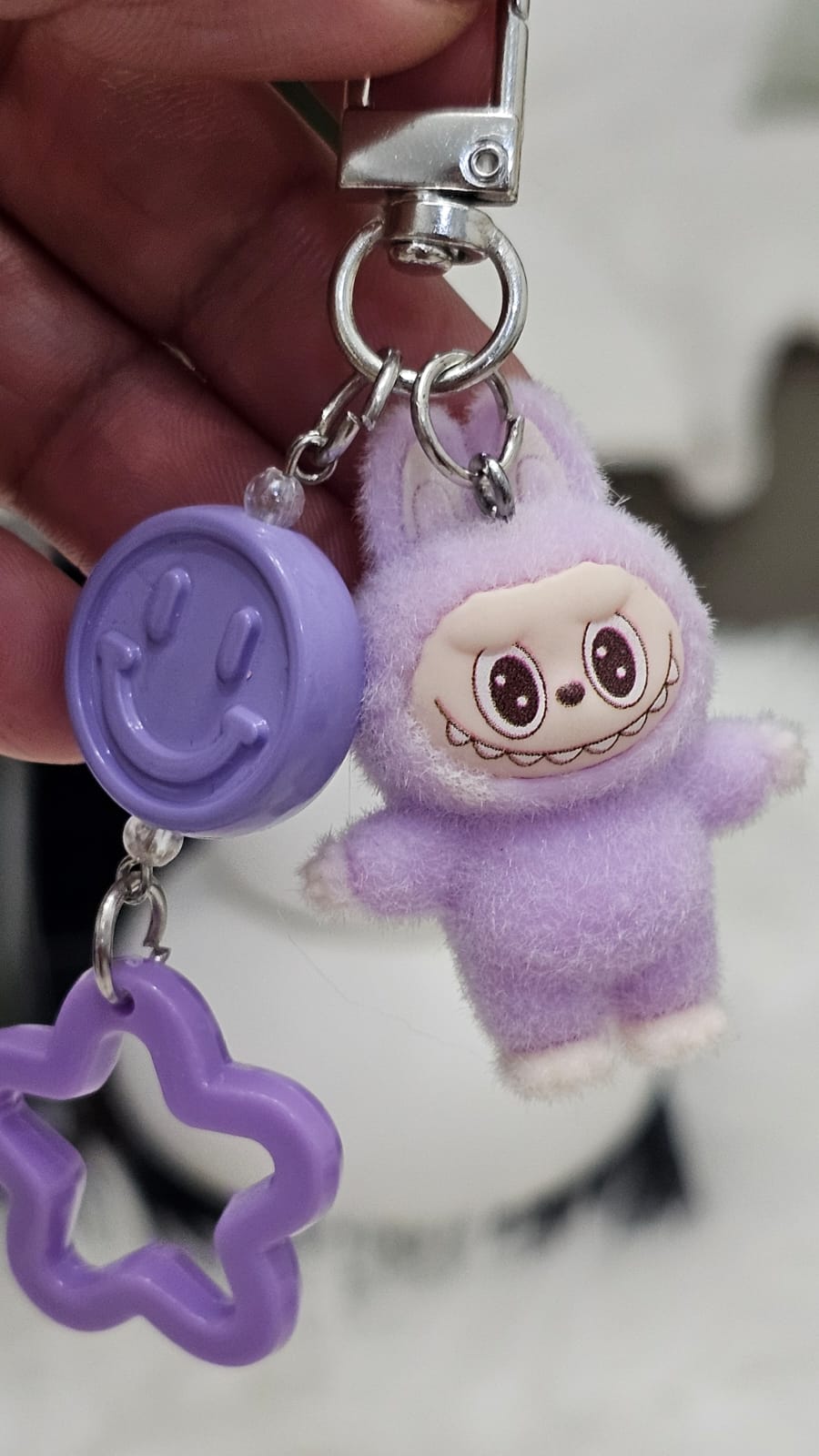 Cute Mini Labubu with Smiley and Star Pendant