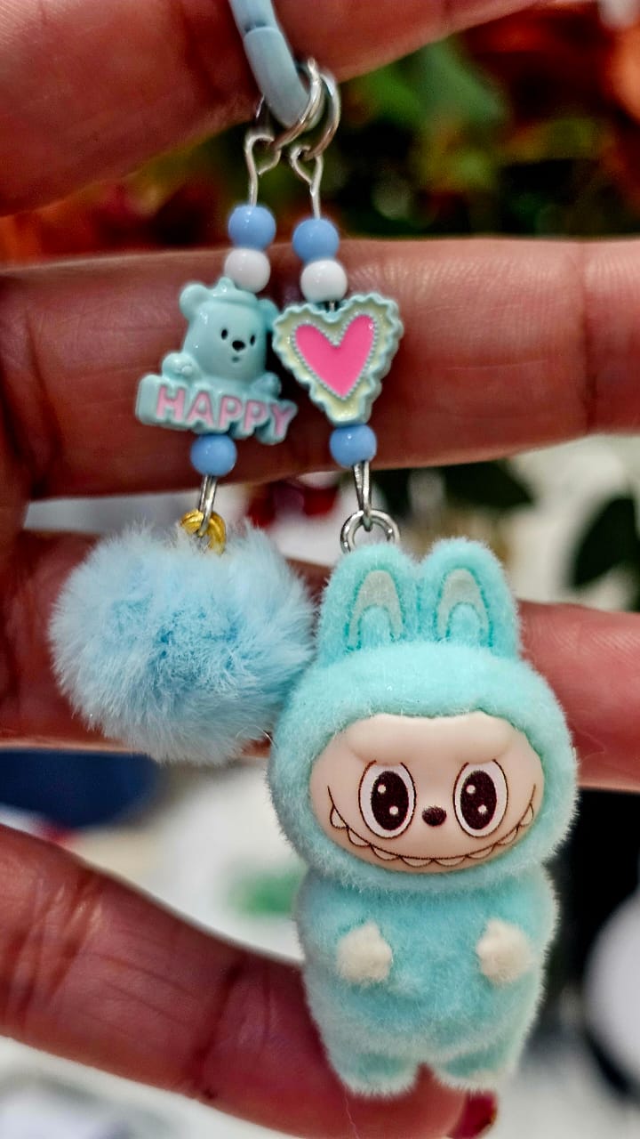 Cute Mini Labubu Keychain with Happy Heart (Standing-1st Gen.)